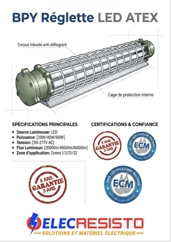 BPY Réglette LED ATEX - fiche elecresisto