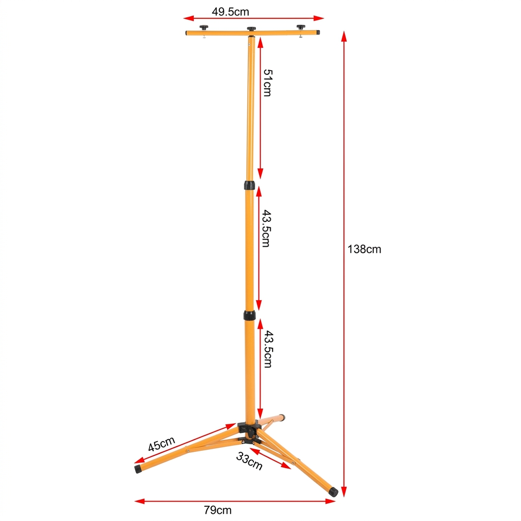 Trépied de chantier pour projecteur LED plié pour le transport