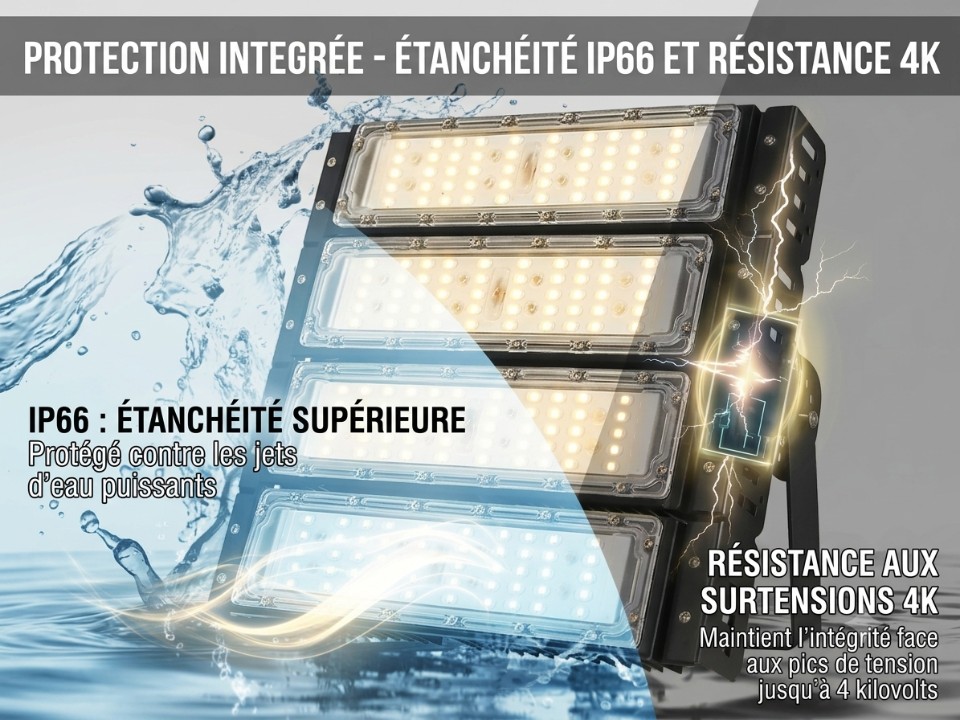 Projecteur LED ETD-MZ 400W AXOWAT IP66 Projecteur LED ETD-MZ 400W AXOWAT IP66 48 000 lumens pour éclairage industriel extérieur et intérieur