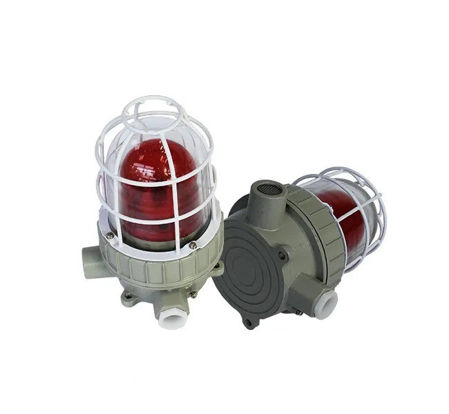 sirene-atex-antideflagrante-gyj-a-ip65-alarme-sonore-lumineuse Sirène ATEX antidéflagrante GYJ-A IP65 avec alarme sonore 105 dB et signal lumineux LED pour zones industrielles et environnements explosifs